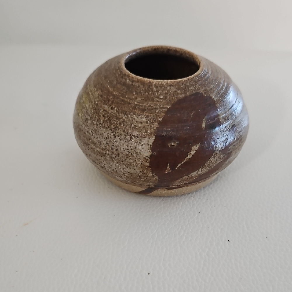 Small Hand Thrown Glazed Studio Ceramic Vase, Japanese Inspired